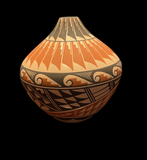 Polychrome Jar 5-1/4”H x 6”Diameter by Geraldine Sandia - Jemez Pueblo