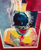 “Moonlight Calling” Ca.1988 32” x 40” Framed Monotype by Tony Abeyta - Navajo Dine’