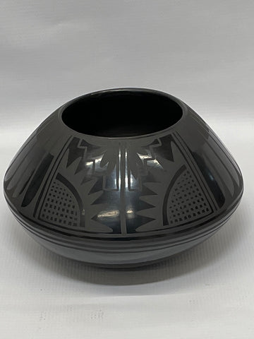 Black on Black Bowl 4-7/8”H x 8”Diameter by Marvin Lee Martinez - San Ildefonso Pueblo