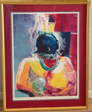 “Moonlight Calling” Ca.1988 32” x 40” Framed Monotype by Tony Abeyta - Navajo Dine’