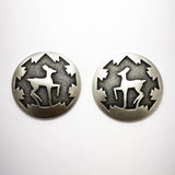 Sterling Silver Fawn Earrings by Monty Claw- Navajo