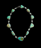 Sterling Silver and Royston Turquoise Necklace 18-1/2”Long by Harry Morgan - Navajo