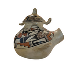 Polychrome Turtle on a Canteen 11”High x 11.5Wide by Pauline Setalla - Hopi