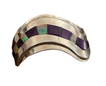 Sterling Silver Inlay Cuff 1-1/8”Wide with a 1”Opening by Teddy Draper Jr. and Ophelia Garcia - Navajo