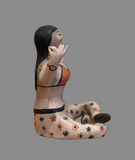 Hippie Couple Male 7”High x 5.5”Wide and Female 7”High x 7”Wide by Joyce Ortiz (b.1954) - Cochiti Pueblo