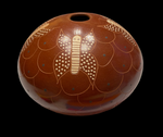 Sgraffito Butterfly Seed Pot by Avelina Corona - Mata Ortiz