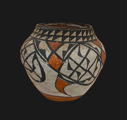 Ca. 1910-1920 Acoma Pueblo Polychrome Olla 8.5”High x 10”Diameter -Acoma Pueblo