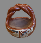 Twisted Handle Polychrome Basket 4”High x 4.5”Diameter - Dolarita Tafoya Padilla (1897-1960) - Santa Clara Pueblo