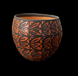 Black on Red Pot 3-7/8”High x 5”Diameter by Caroline Sando - Jemez Pueblo