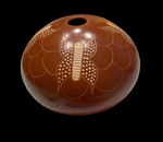 Sgraffito Butterfly Seed Pot by Avelina Corona - Mata Ortiz