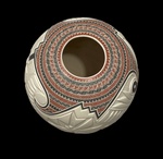 Polychrome Jar Carved and Painted by Martin Olivas Quintana - Mata Ortiz