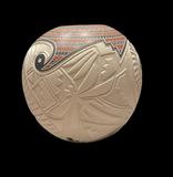 Polychrome Jar Carved and Painted by Martin Olivas Quintana - Mata Ortiz
