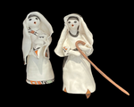 Mary and Baby Jesus, Joseph with Staff Both Pieces 6.75”High x 2.75”Wide by Judy Lewis - Acoma Pueblo