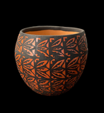 Black on Red Pot 3-7/8”High x 5”Diameter by Caroline Sando - Jemez Pueblo