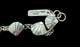 Sterling Silver Shell Bracelet 7”Long by Monty Claw - Navajo