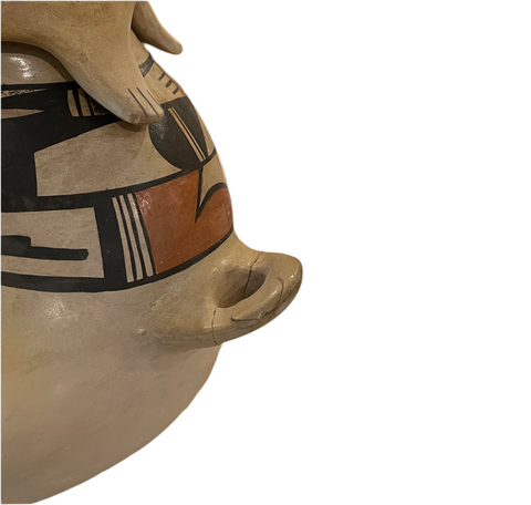 Polychrome Turtle on a Canteen 11”High x 11.5Wide by Pauline Setalla - Hopi