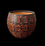 Black on Red Pot 3-7/8”High x 5”Diameter by Caroline Sando - Jemez Pueblo