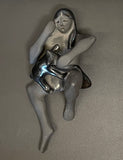 Woman with Dog Figure 7”Long by Gary Gutierrez - Santa Clara Pueblo