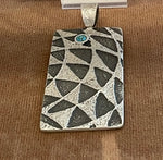 Sterling Silver Pendant with Turquoise by Monty Claw - Navajo