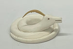 White Carved Vase 7.5”High x 4.75”Diameter Also in includes the Avanyu (Serpent) by Tony Sangre- Isleta Pueblo