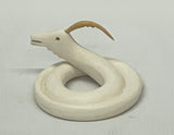 White Carved Vase 7.5”High x 4.75”Diameter Also in includes the Avanyu (Serpent) by Tony Sangre- Isleta Pueblo