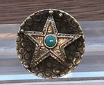 Sterling Silver Star Ring with Turquoise by Monty Claw - Navajo