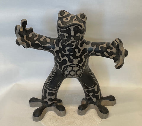 Polychrome Frog Figure 12”H x 11”Wide by Lisa Holt and Harlan Reano - Cochiti and Kewa Pueblo