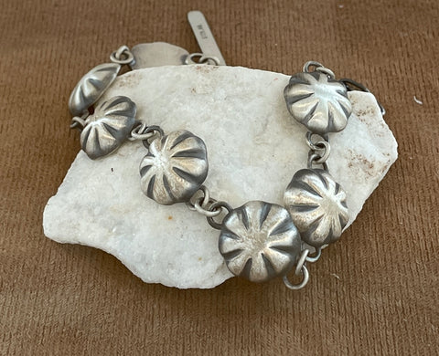 Sterling Silver Shell Bracelet by Monty Claw - Navajo