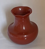 Plain Red Jar with Pie Crust Rim 8”H x 6”Diameter by Tina Garcia (1957-2005) - Ohkay Owinge (San Juan) Santa Clara Pueblo