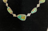 Sterling Silver and Royston Turquoise Necklace 18-1/2”Long by Harry Morgan - Navajo