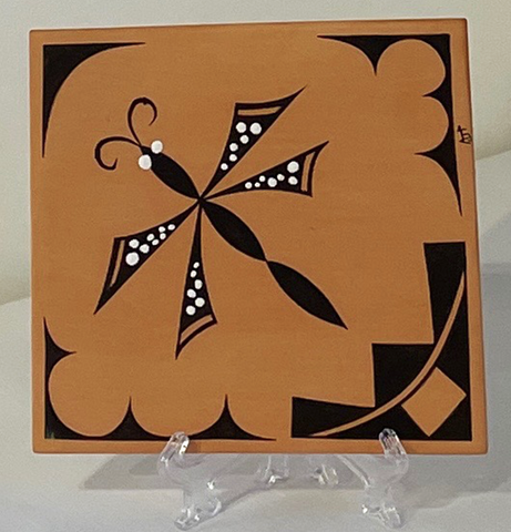 Dragonfly Tile 5.5" x 6" by Anderson Jamie Peynetsa - Zuni Pueblo